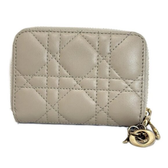 DIOR/ChristianDior Lady Dior - Beige Leather Coin Case 512-072125 - Picture 2 of 4